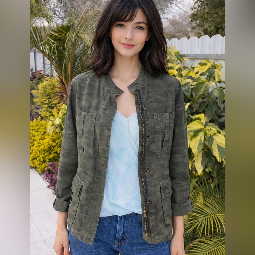 Sanctuary Olive Green Utility Jacket with Front Pockets